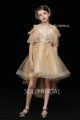 gold tulle high low flower girl dress 5D7A4747